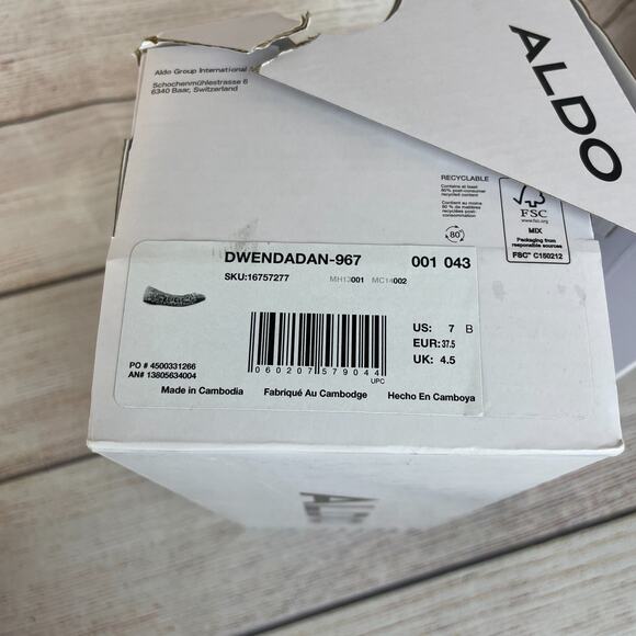 Aldo Dwendadan Womens Sz 7B Ballet Flats Cap Toe Cheetah Black - Picture 11 of 11